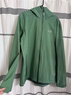 Jack Wolfskin Forest Green Lined Rain Jacket